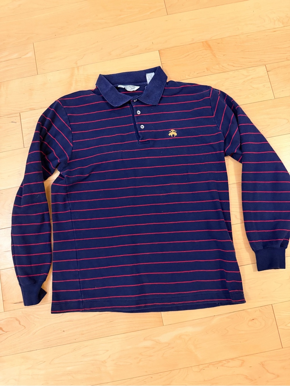 Vintage Brooks Brothers Golden Fleece Boys Large Striped Long Sleeve Polo Shirt